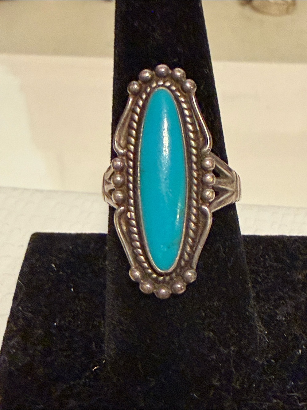 Vintage Bell Trading Post Native American sterling and turquoise ring
